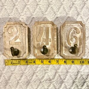 Cute Neutral Wood Numbered Wall Hooks